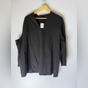 NWT J Jill Wearever Collection 3/4 Sleeve T-shirt Black 2XL